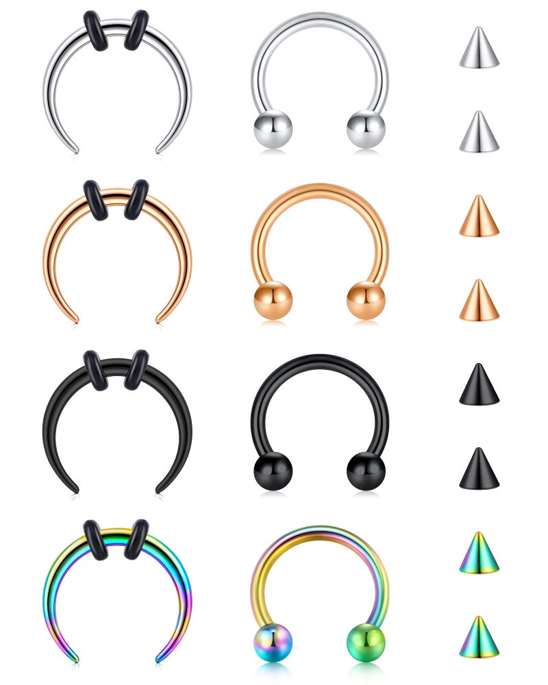 Longita Septum Ring 16g Septum Pincher with Spike 10mm - Image 1